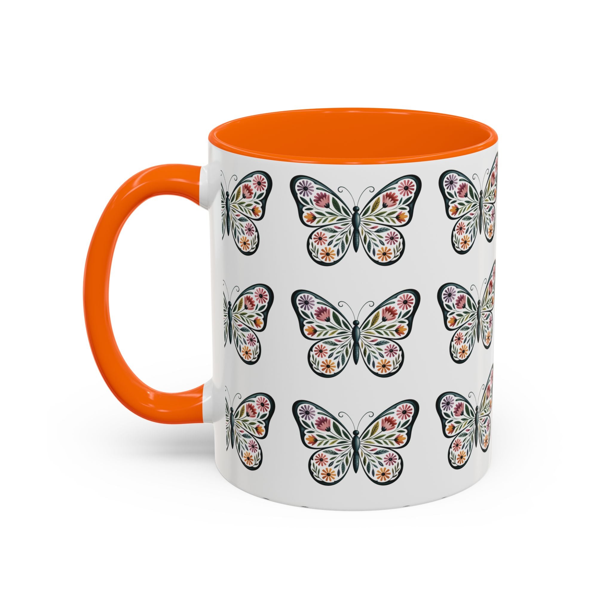 Butterfly Floral Accent ceramics and coffee café style mugs for home_Coffee Mug — 11/15oz