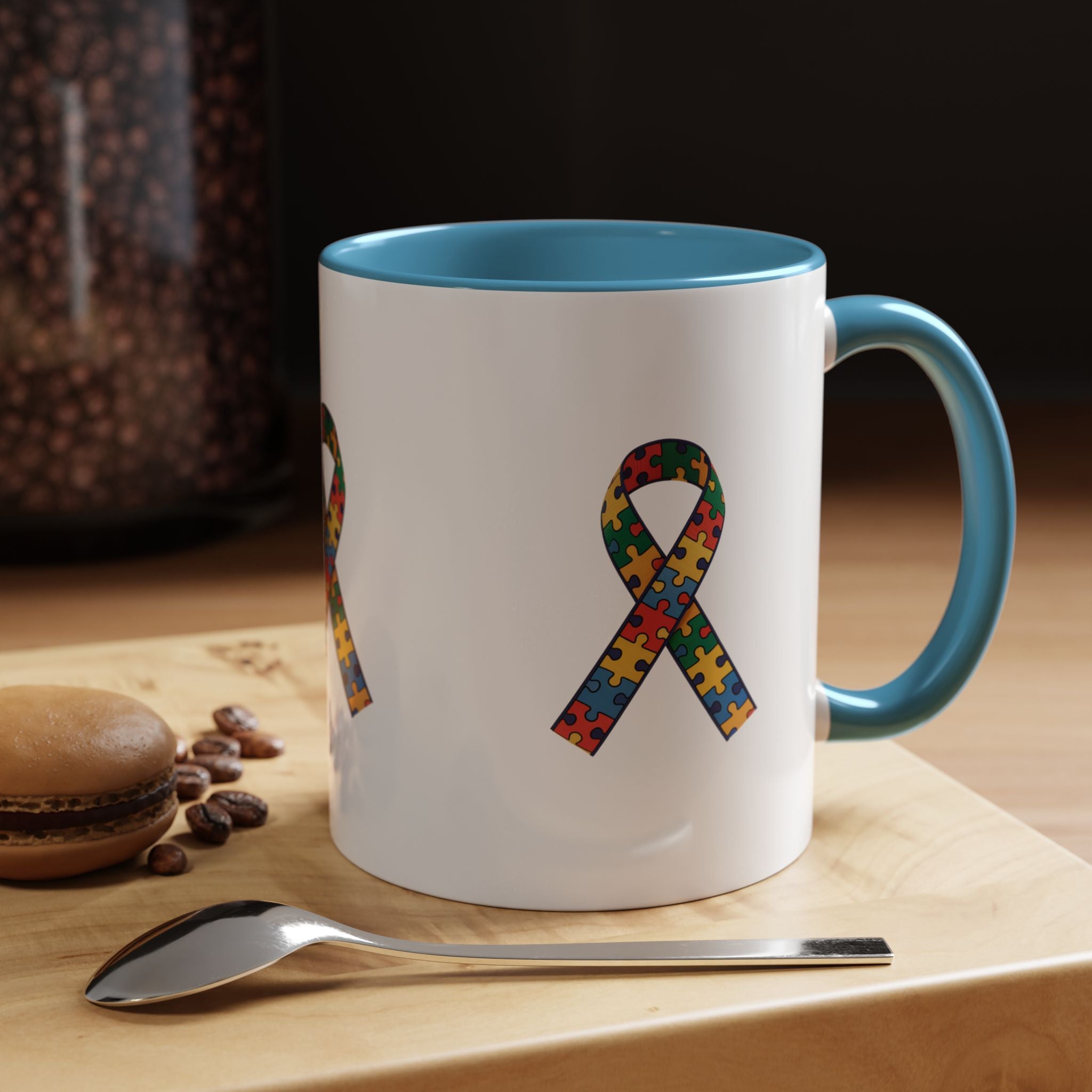 Autism Awareness Puzzle Ribbon Accent Coffee Mug