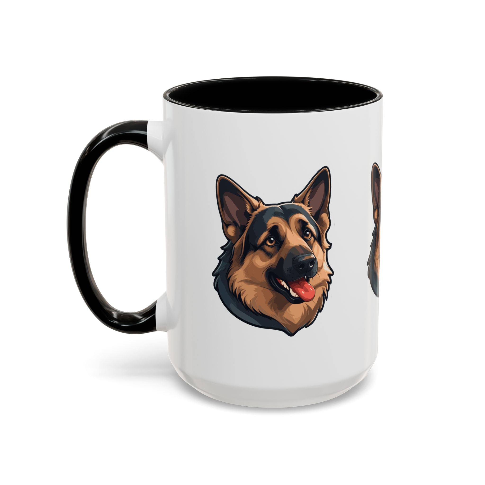 German Shepherd Accent Coffee Mug — Cute Dog Portrait Gift for Pet Lovers (11/15oz)