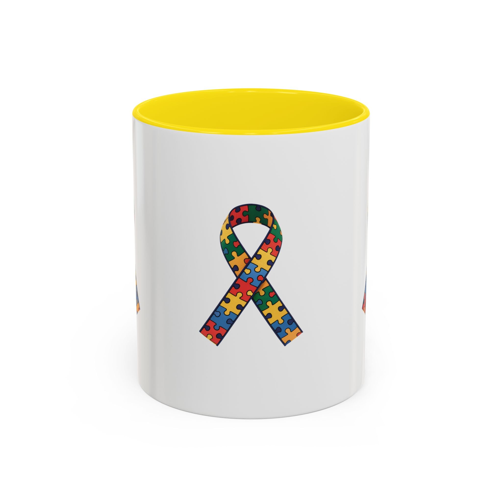 Autism Awareness Puzzle Ribbon Accent Coffee Mug
