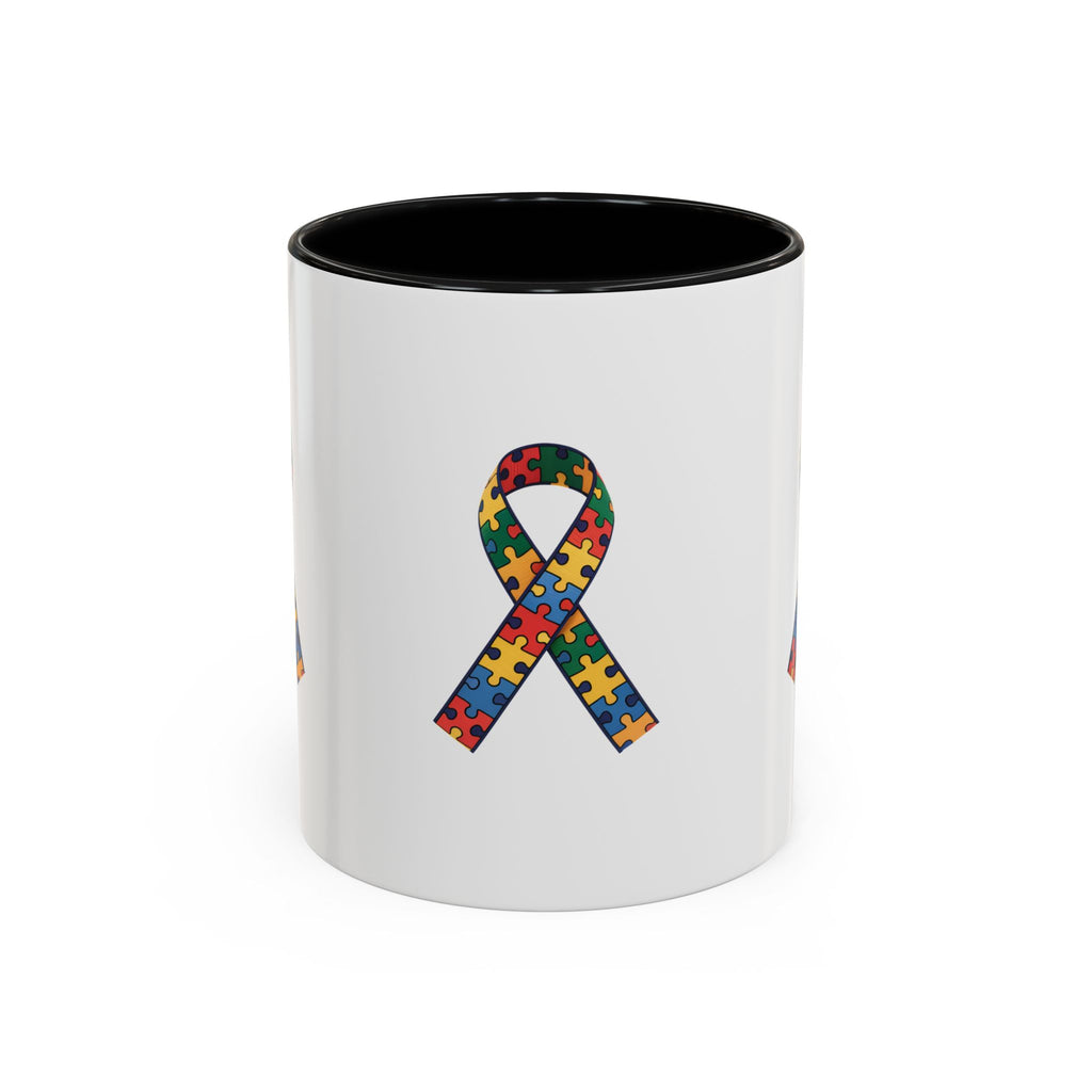 Autism Awareness Puzzle Ribbon Accent Coffee Mug