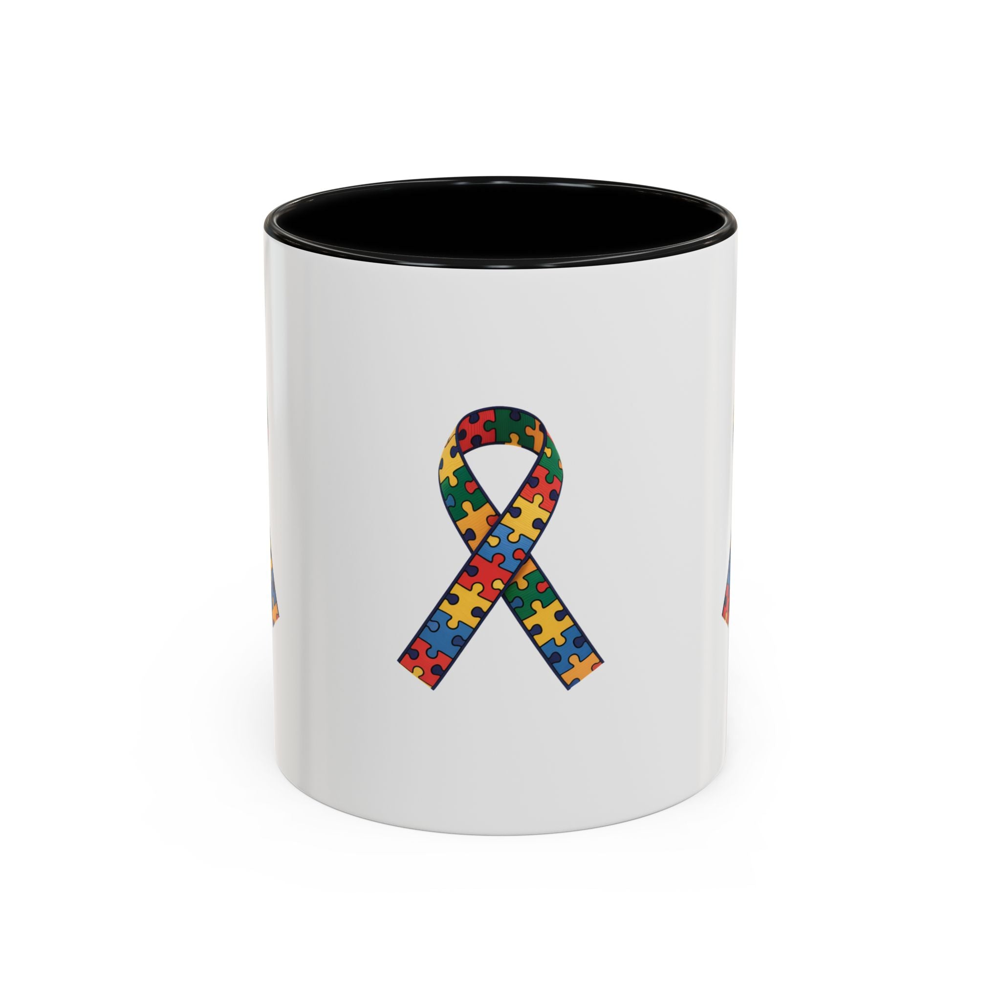 Autism Awareness Puzzle Ribbon Accent Coffee Mug