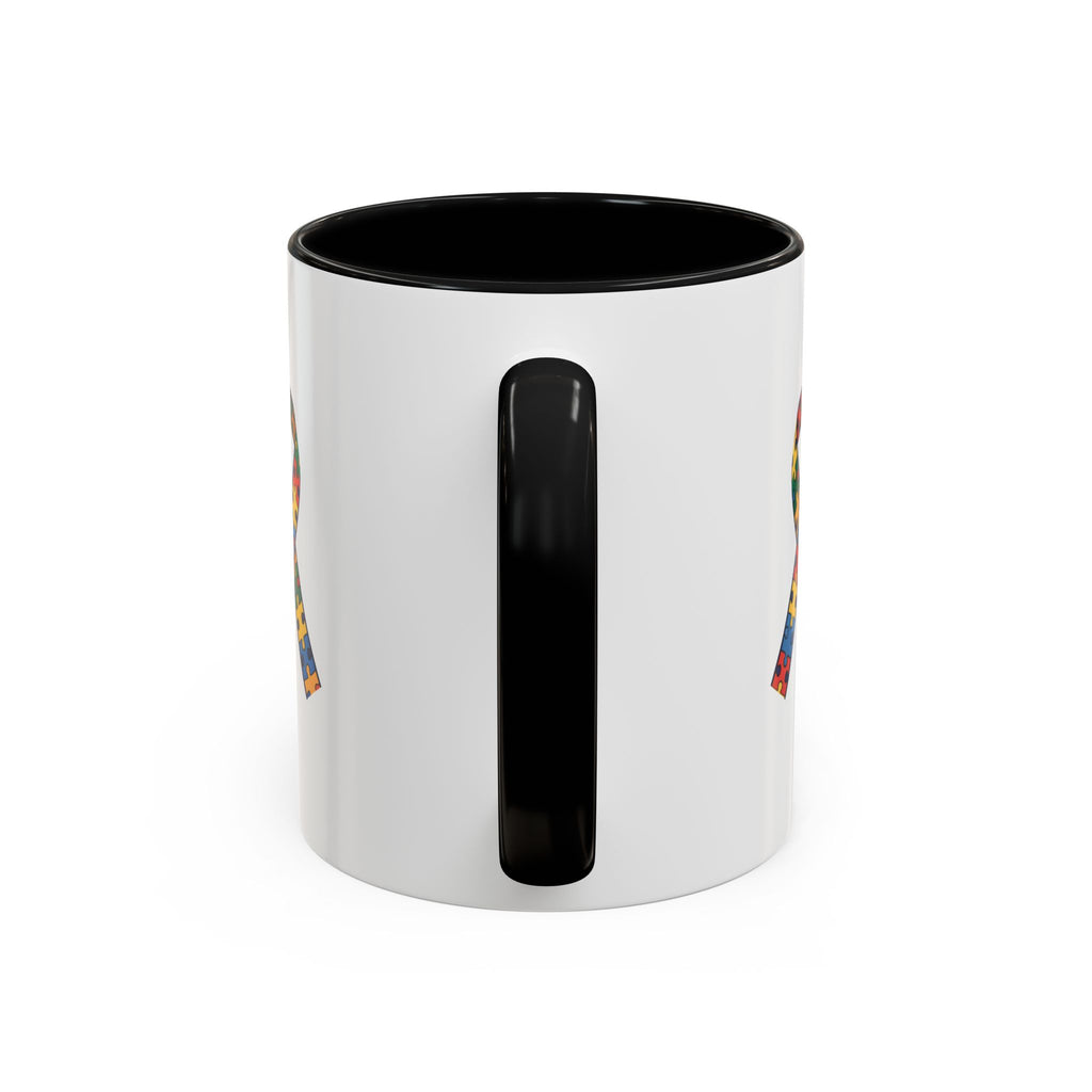 Autism Awareness Puzzle Ribbon Accent Coffee Mug