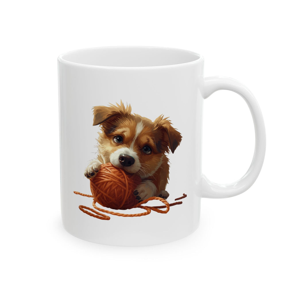 Coffee Mug — Cute Scruffy Dog Illustration Ceramic Mug (11oz & 15oz)