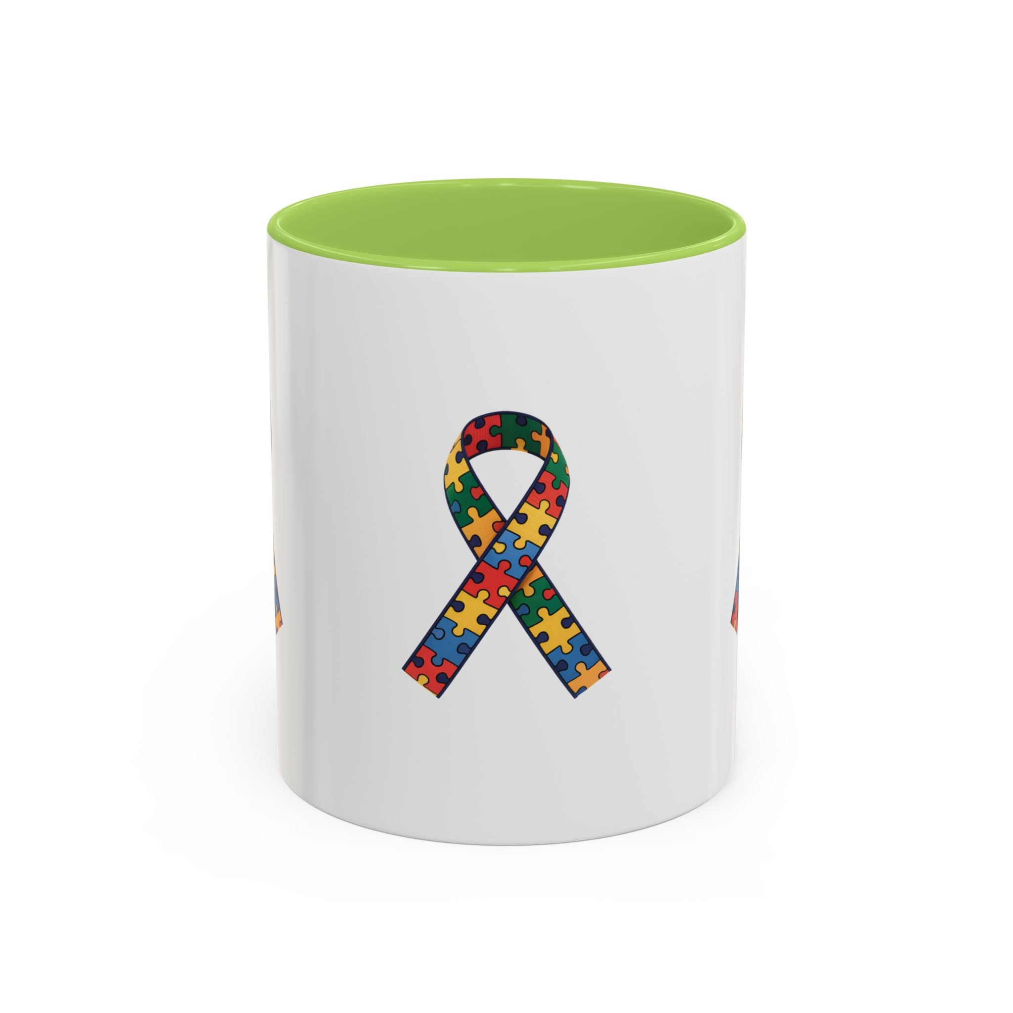 Autism Awareness Puzzle Ribbon Accent Coffee Mug