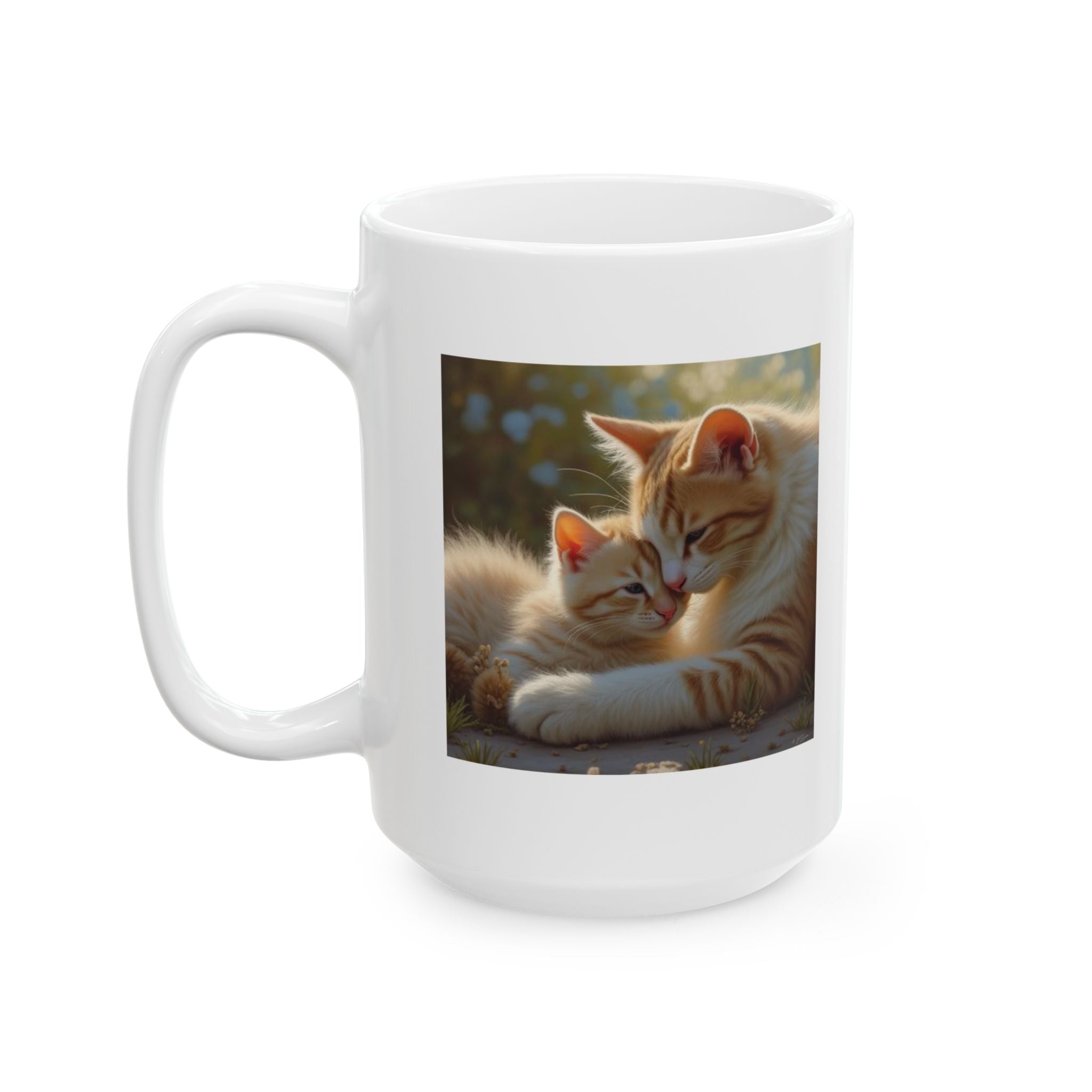 Cute Cat & Mum Ceramic Mug — Mother’s Day Cat Lover Coffee Cup (11oz, 15oz)