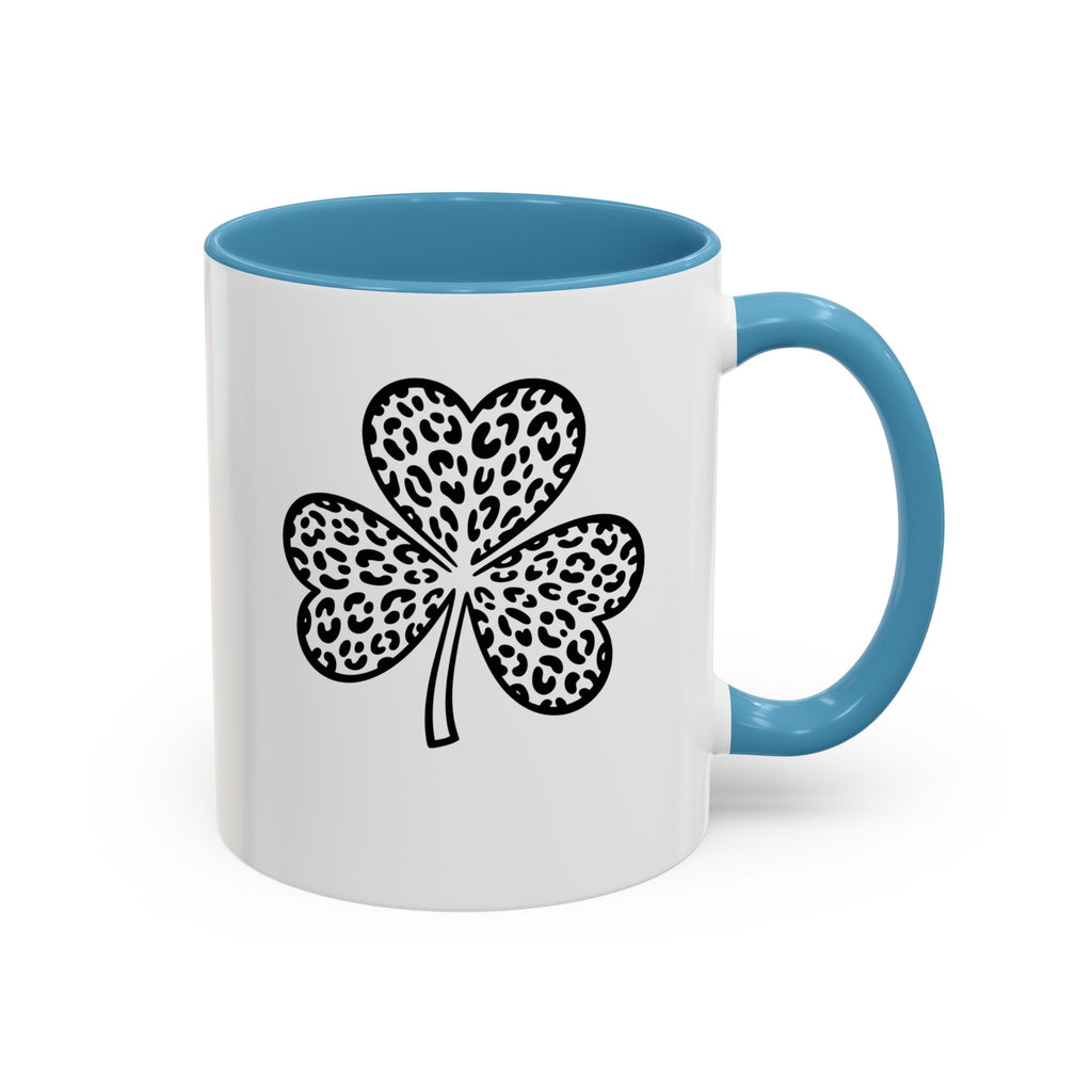 Leopard Print Shamrock Accent Coffee Mug — St. Patrick’s Day Lucky Clover Coffee Cup
