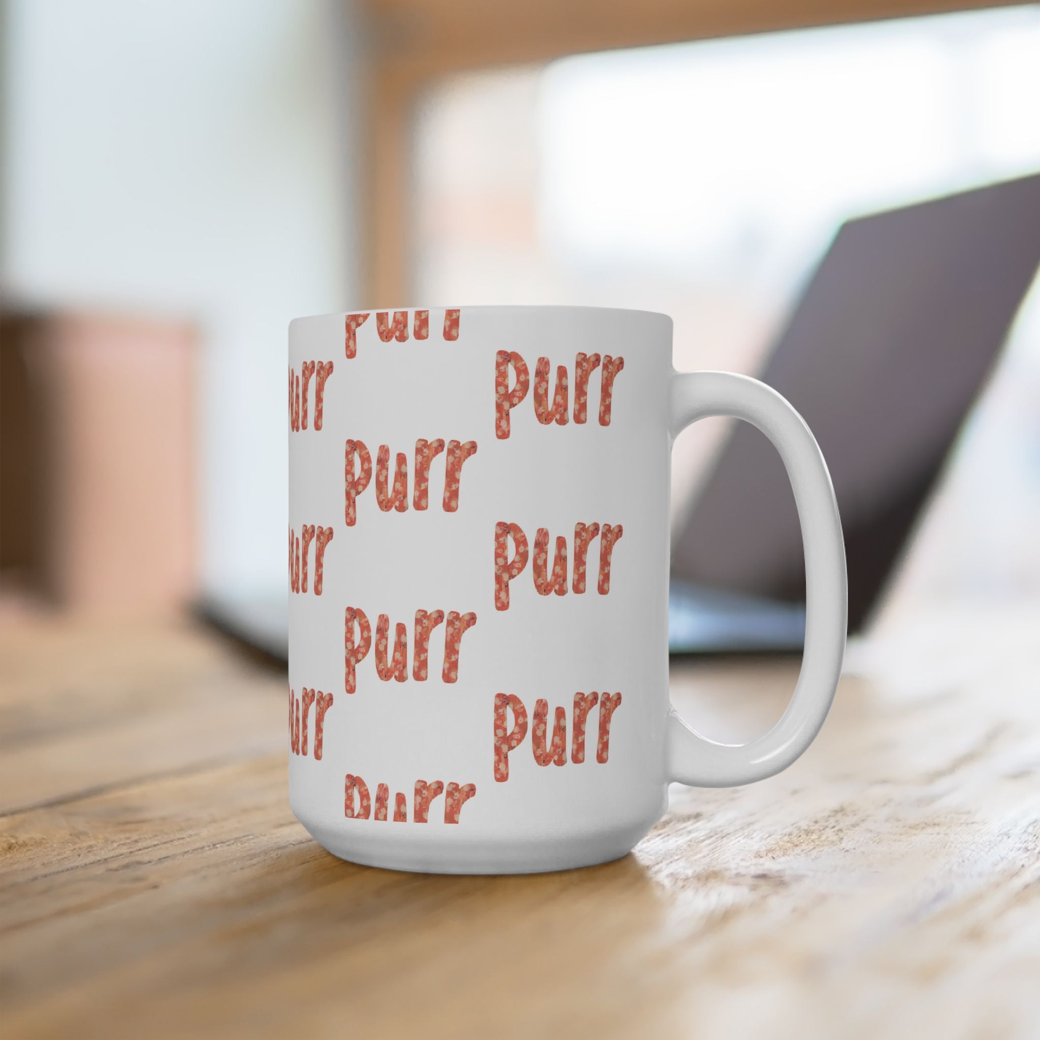 Ceramic Mug Purr Pattern – Cute Cat Lover Coffee Cup (11oz & 15oz)