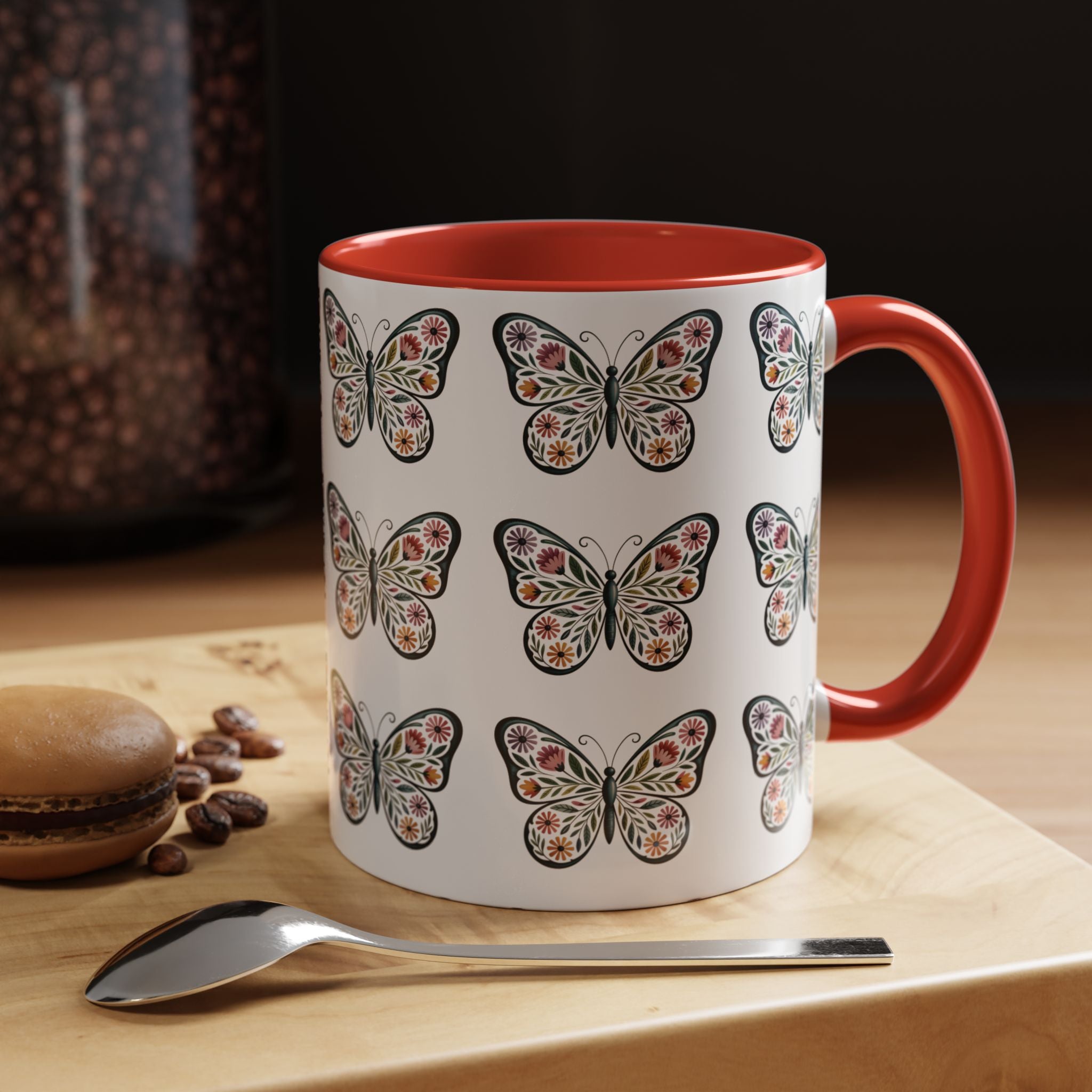 Butterfly Floral Accent ceramics and coffee café style mugs for home_Coffee Mug — 11/15oz