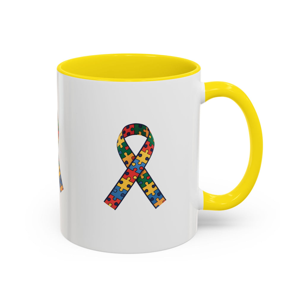 Autism Awareness Puzzle Ribbon Accent Coffee Mug