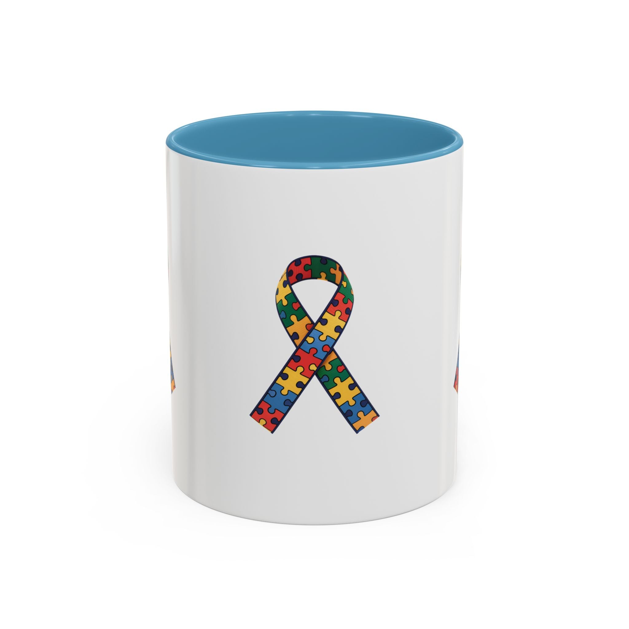 Autism Awareness Puzzle Ribbon Accent Coffee Mug