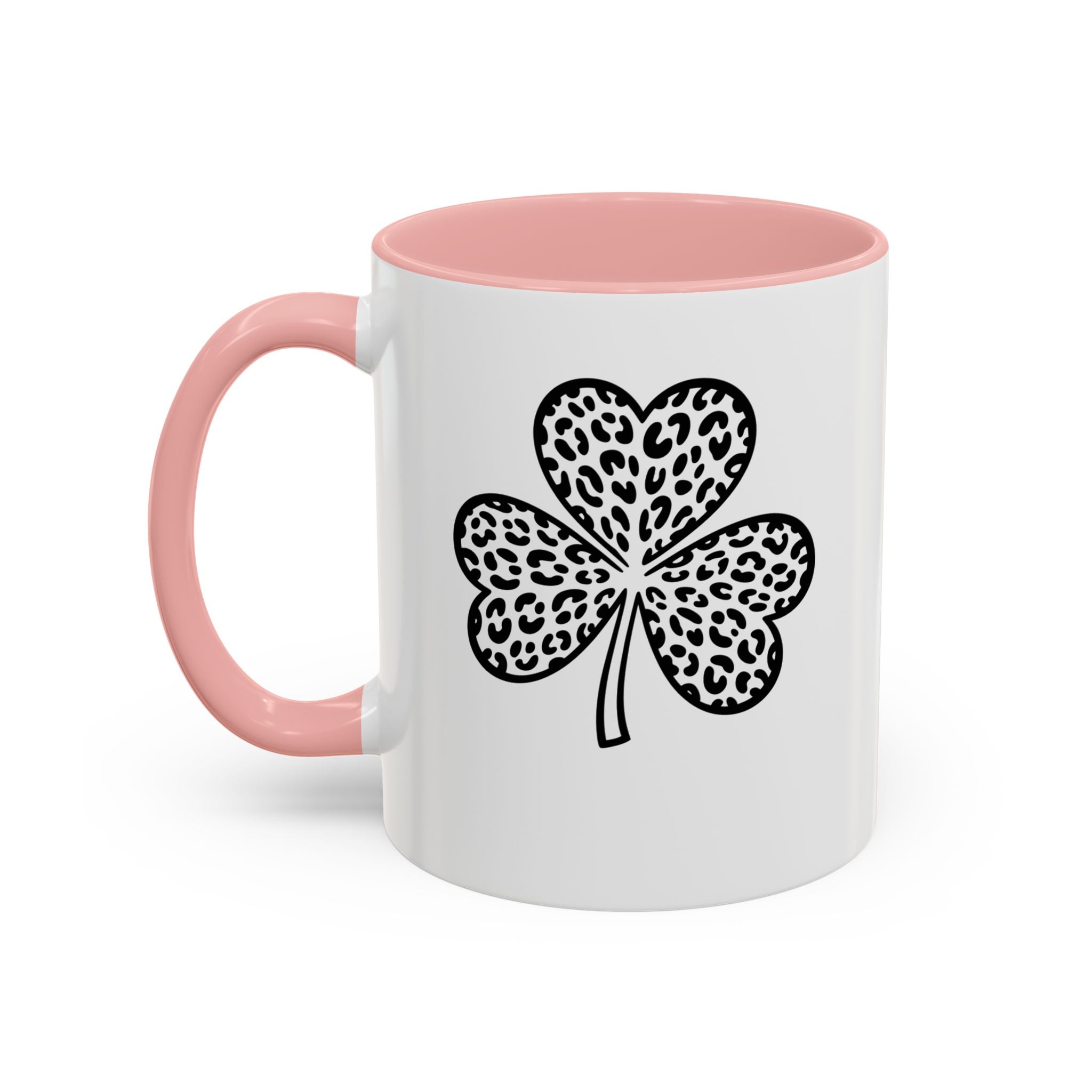 Leopard Print Shamrock Accent Coffee Mug — St. Patrick’s Day Lucky Clover Coffee Cup