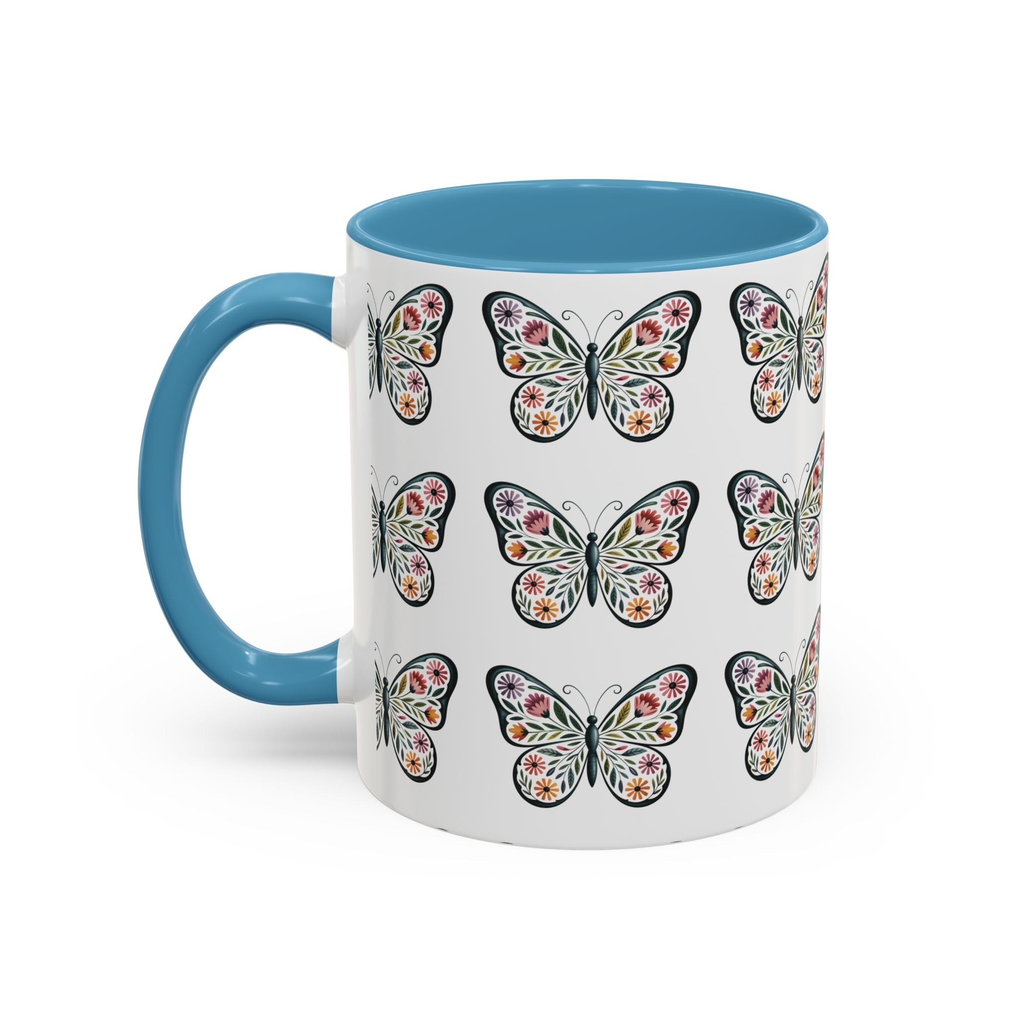 Butterfly Floral Accent ceramics and coffee café style mugs for home_Coffee Mug — 11/15oz