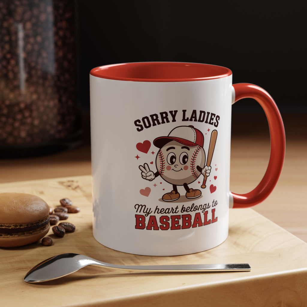 Ceramic coffee mug Baseball Accent Coffee Mug — Ceramic Tea & Coffee Cup (11/15 oz)