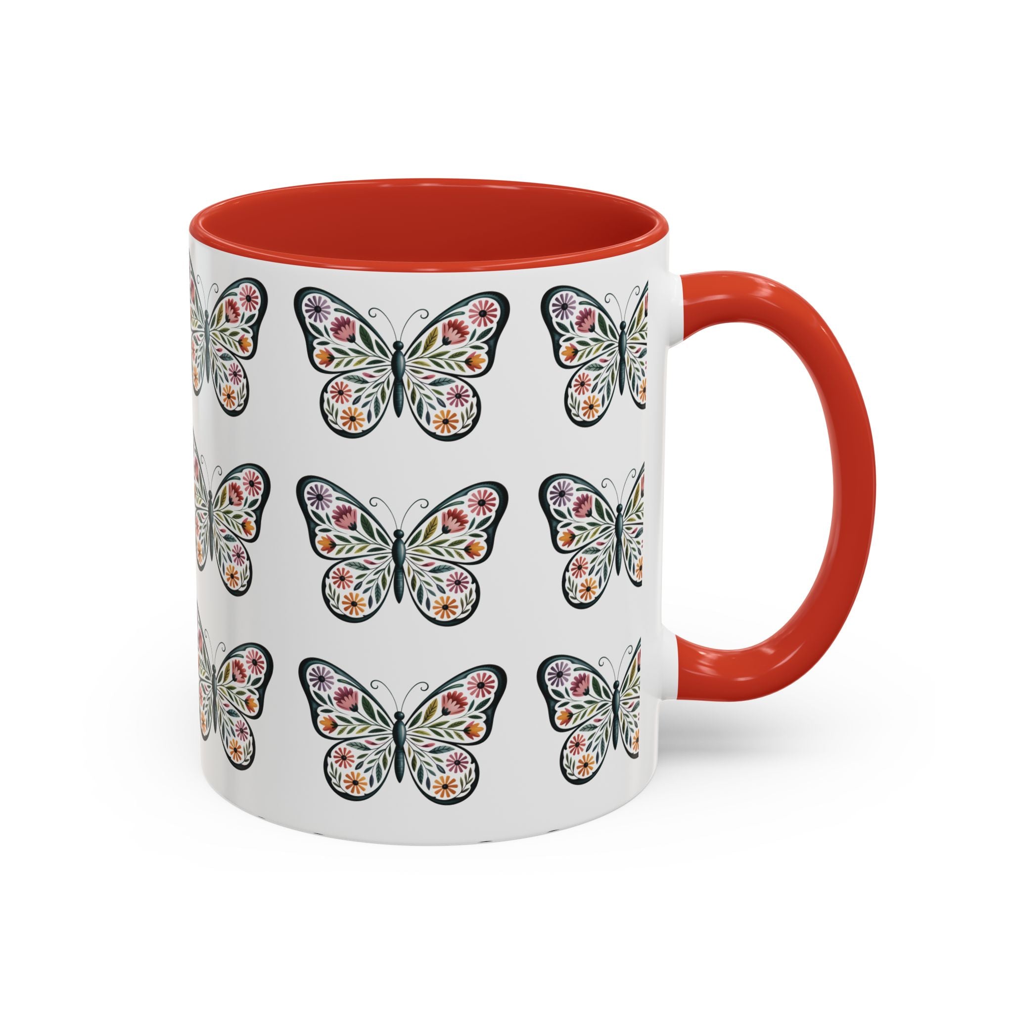 Butterfly Floral Accent ceramics and coffee café style mugs for home_Coffee Mug — 11/15oz