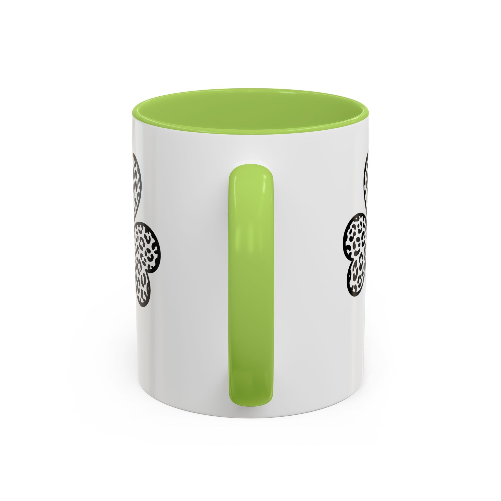 Leopard Print Shamrock Accent Coffee Mug — St. Patrick’s Day Lucky Clover Coffee Cup