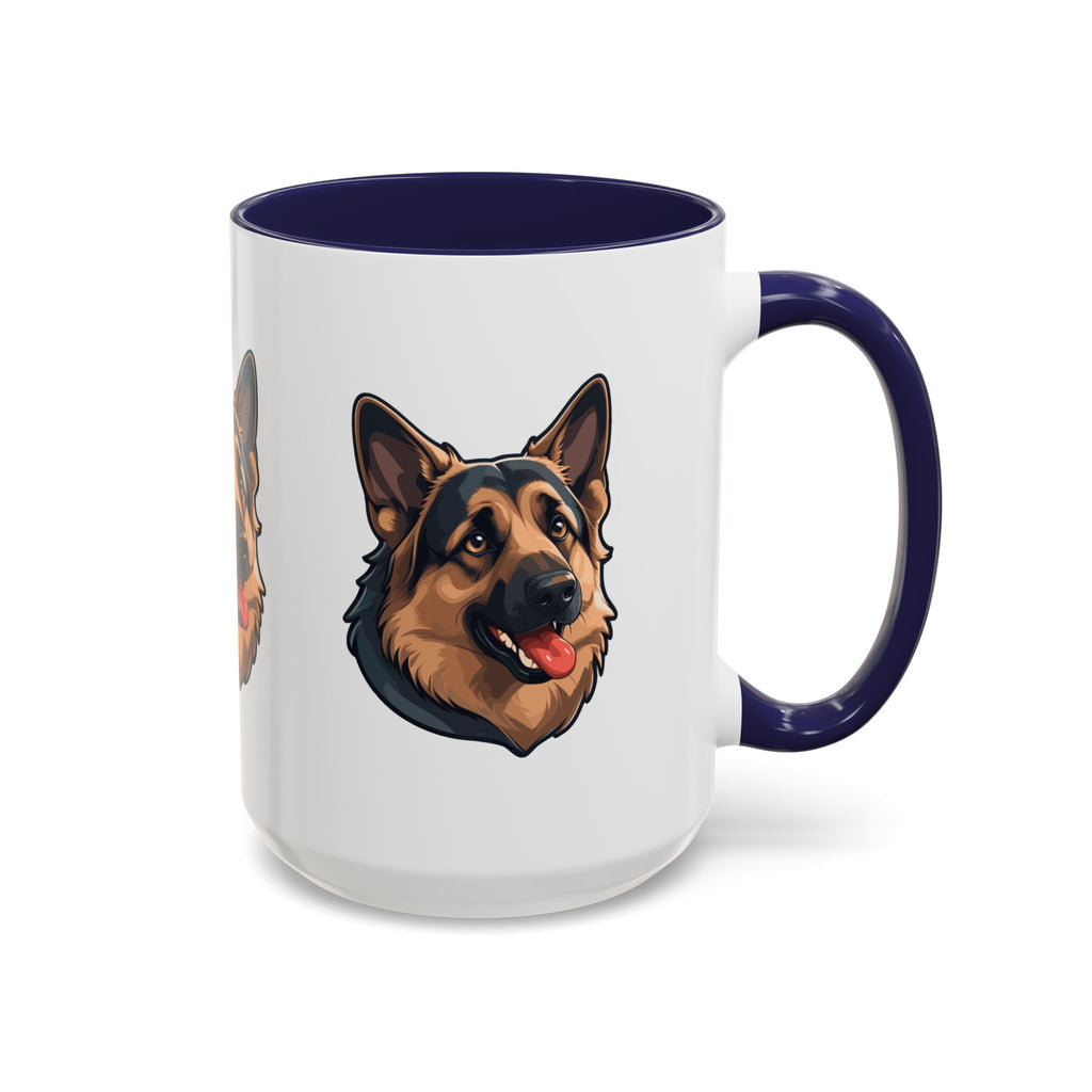 German Shepherd Accent Coffee Mug — Cute Dog Portrait Gift for Pet Lovers (11/15oz)