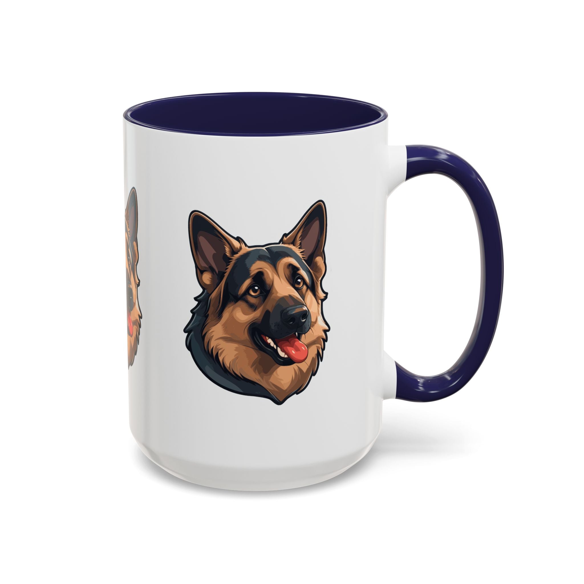 German Shepherd Accent Coffee Mug — Cute Dog Portrait Gift for Pet Lovers (11/15oz)