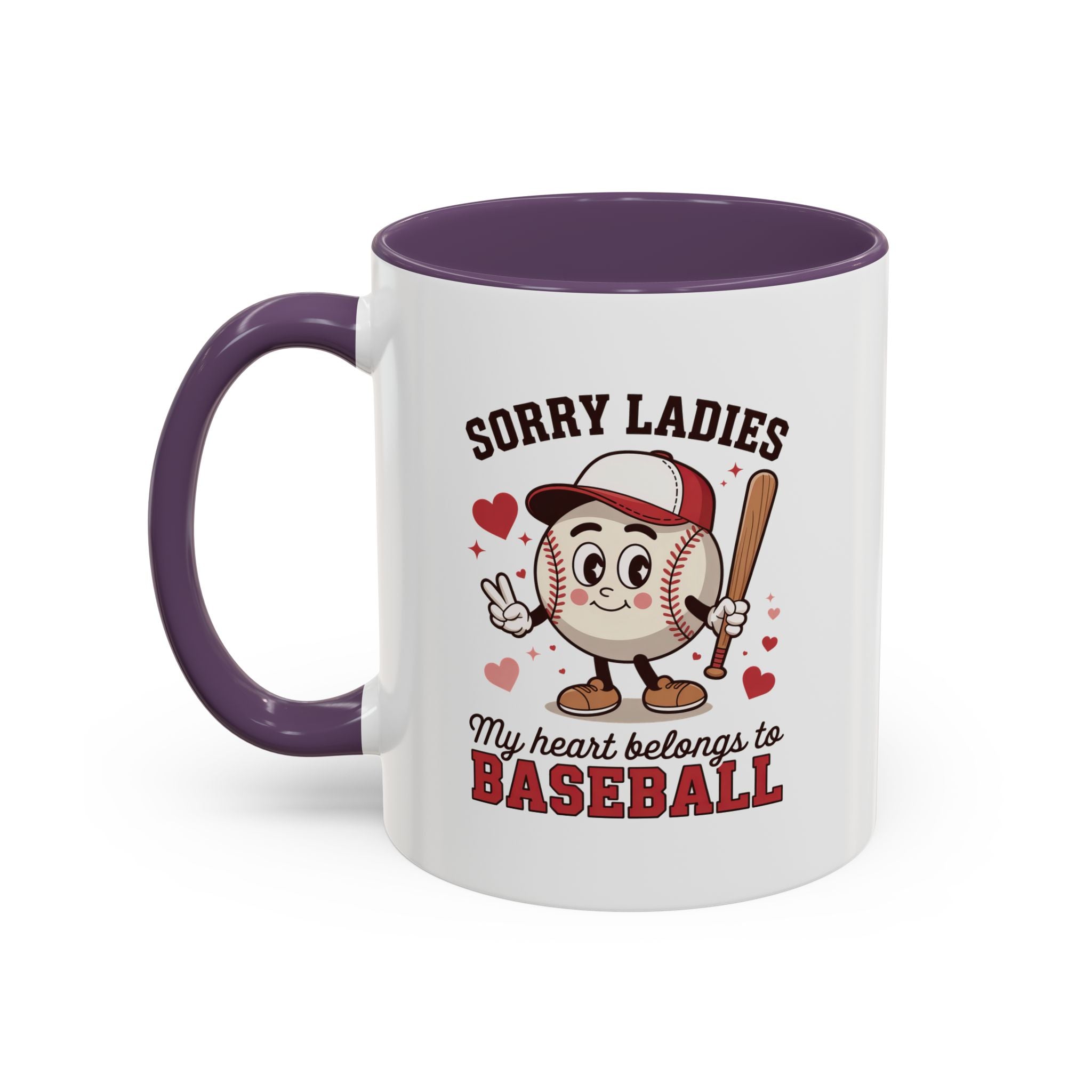Ceramic coffee mug Baseball Accent Coffee Mug — Ceramic Tea & Coffee Cup (11/15 oz)