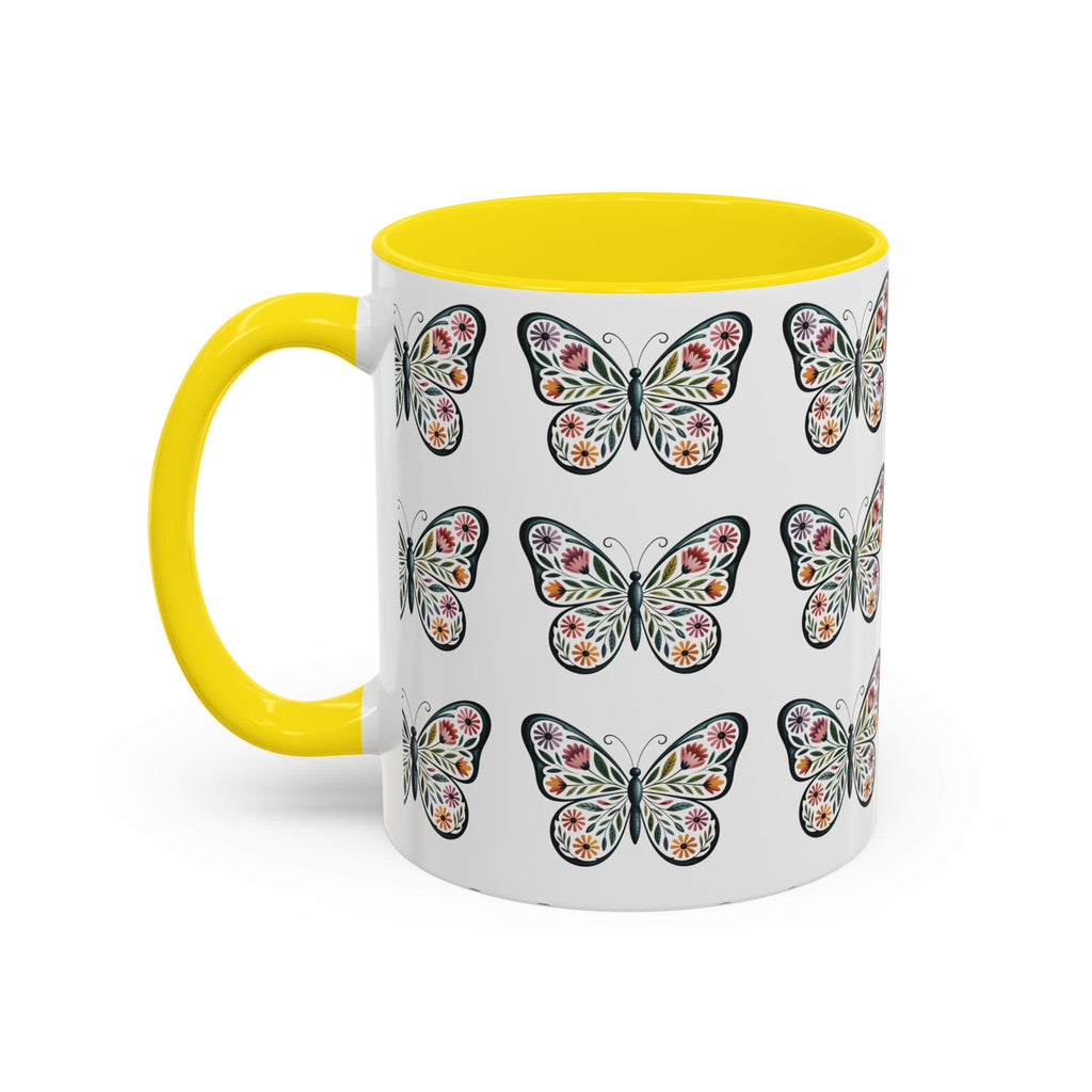 Butterfly Floral Accent ceramics and coffee café style mugs for home_Coffee Mug — 11/15oz