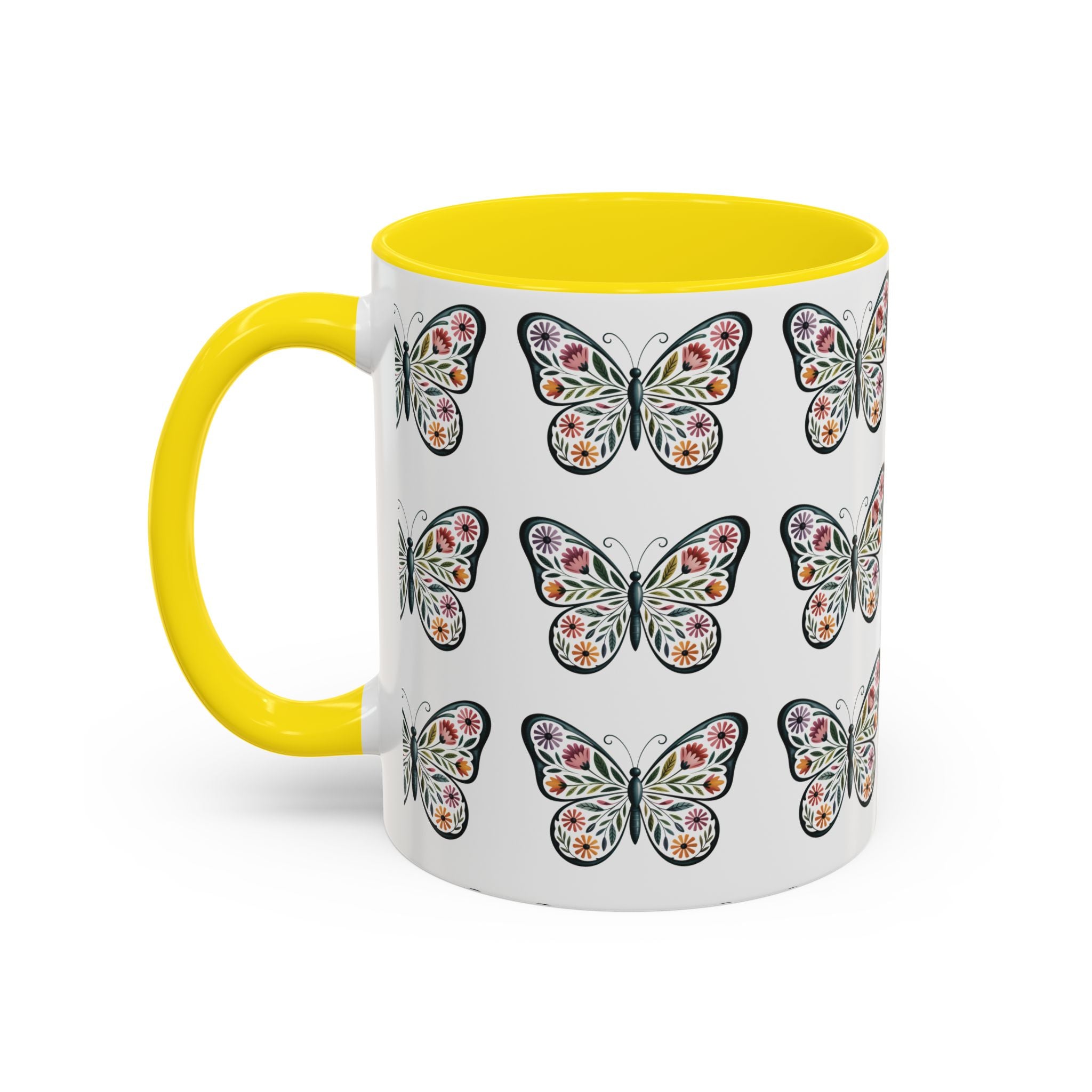 Butterfly Floral Accent ceramics and coffee café style mugs for home_Coffee Mug — 11/15oz