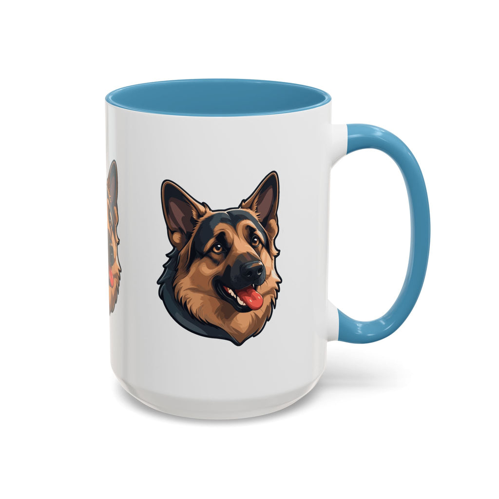 German Shepherd Accent Coffee Mug — Cute Dog Portrait Gift for Pet Lovers (11/15oz)