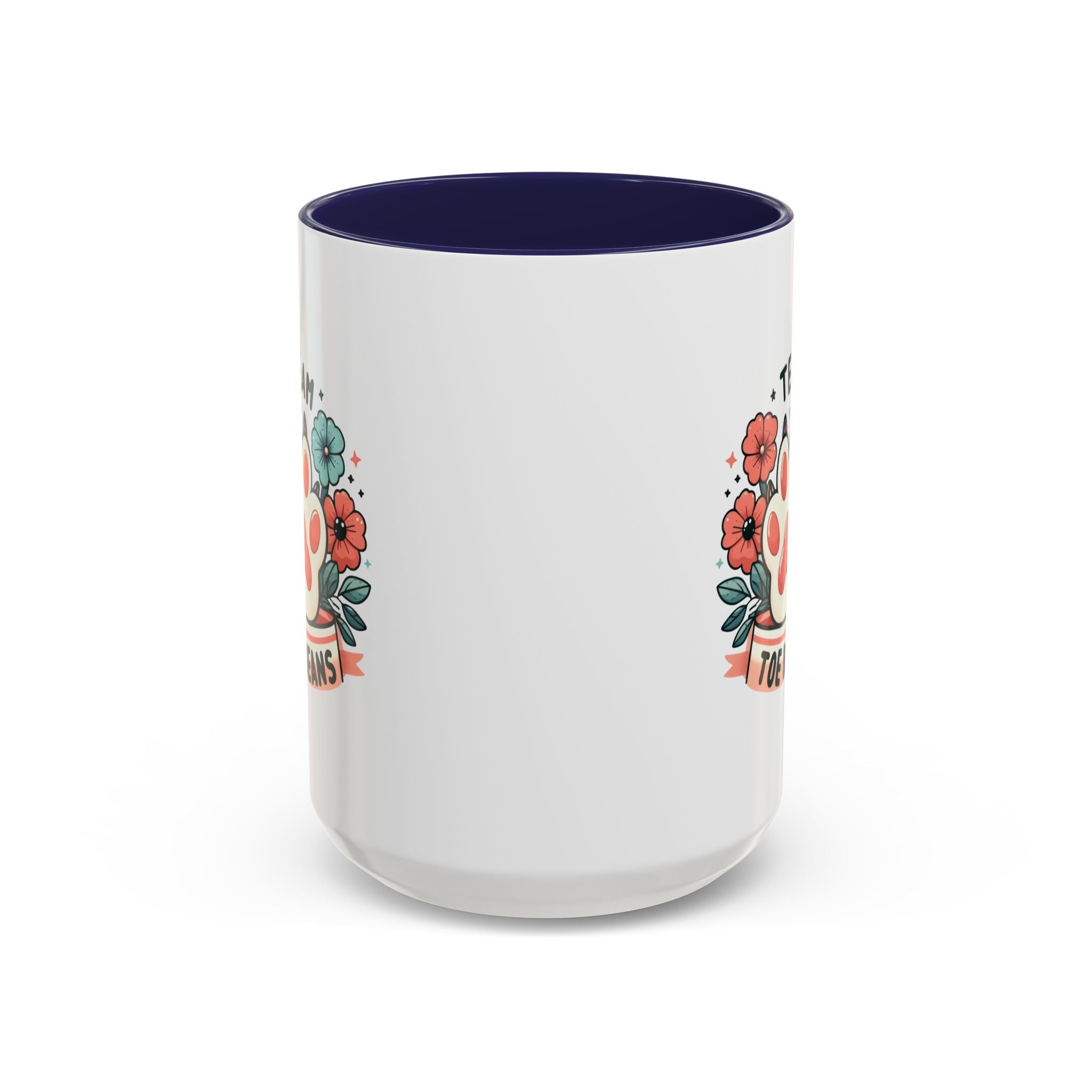 Team Toe Beans Coffee Mug — Cute Paw Print Floral Accent Mug