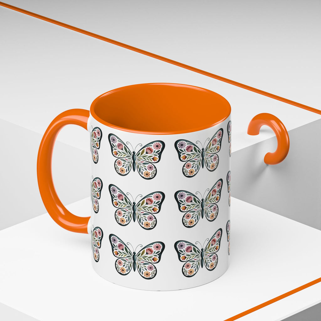 Butterfly Floral Accent ceramics and coffee café style mugs for home_Coffee Mug — 11/15oz