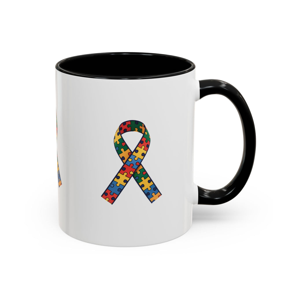 Autism Awareness Puzzle Ribbon Accent Coffee Mug