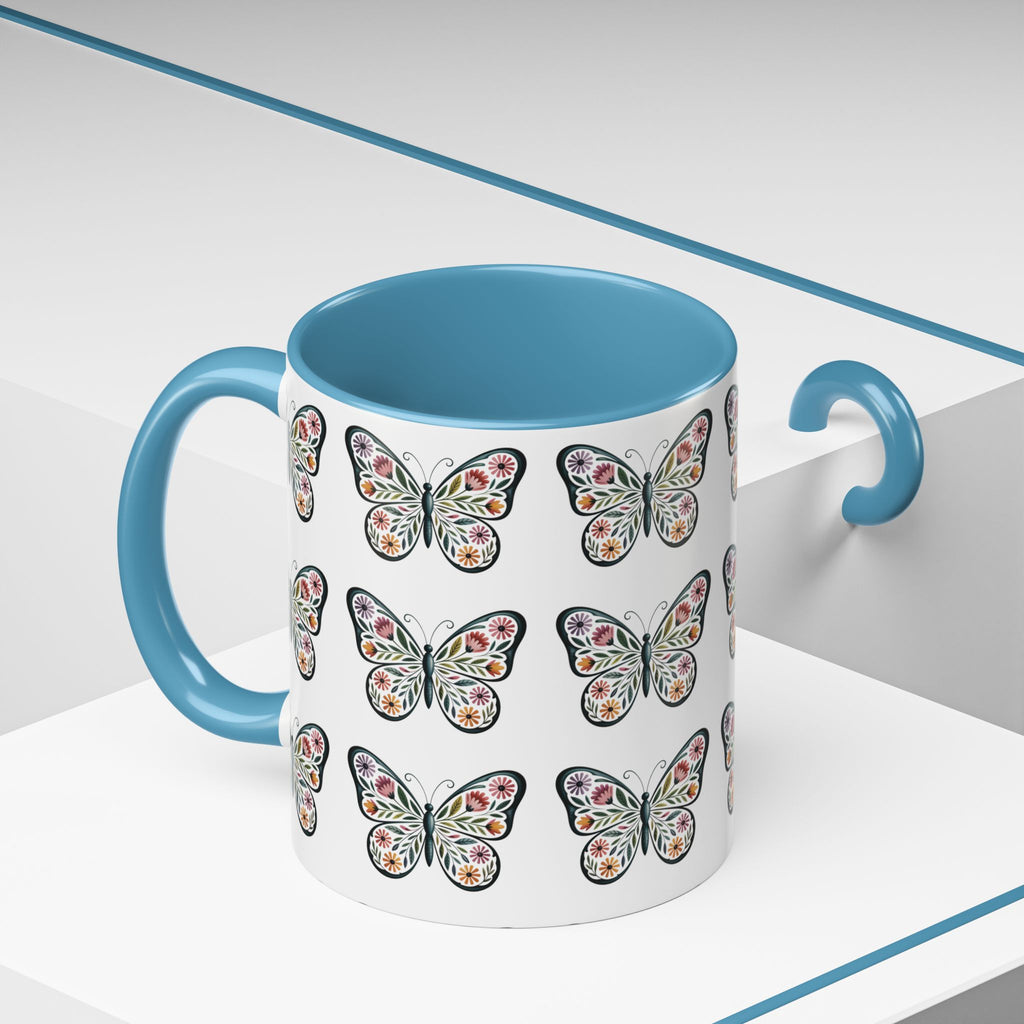 Butterfly Floral Accent ceramics and coffee café style mugs for home_Coffee Mug — 11/15oz